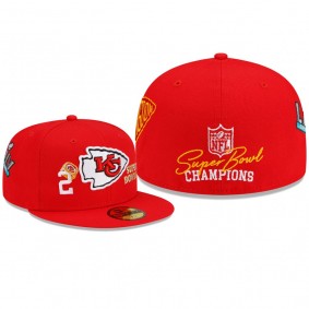 Kansas City Chiefs Red 2x Super Bowl Champions Count The Rings 59FIFTY Fitted Hat